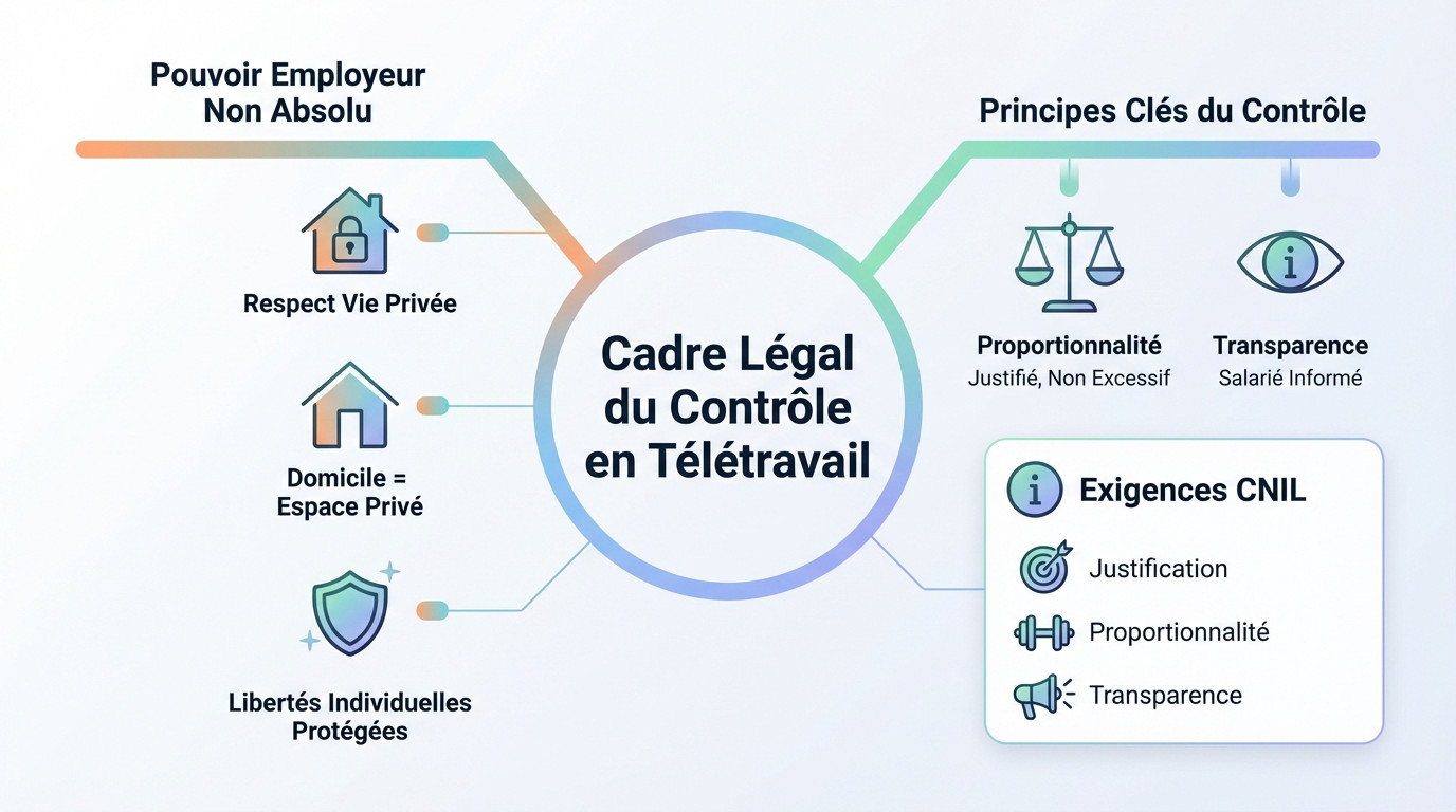 Cadre légal et limites du contrôle de l'activité en télétravail