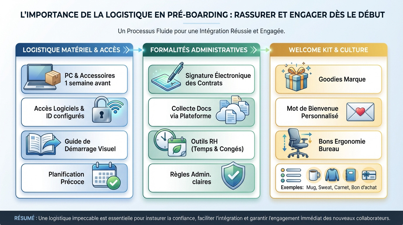 Logistique de pré-boarding pour l'intégration à distance d'un nouveau collaborateur