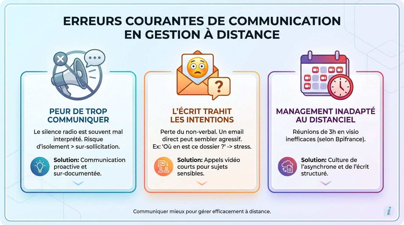 Manager stressé face à son ordinateur illustrant les erreurs de communication à distance