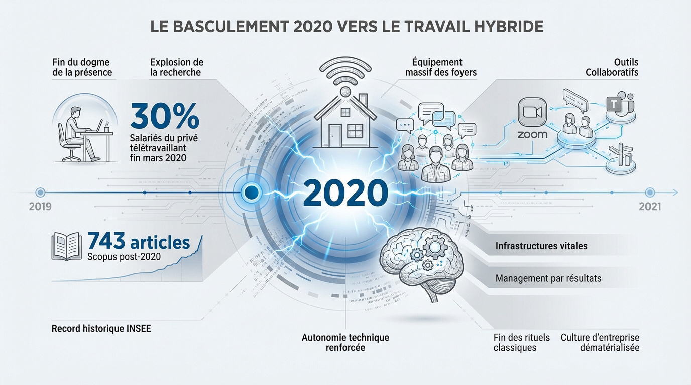 Femme d'origine ethnique diverse travaillant sereinement en mode hybride depuis son domicile