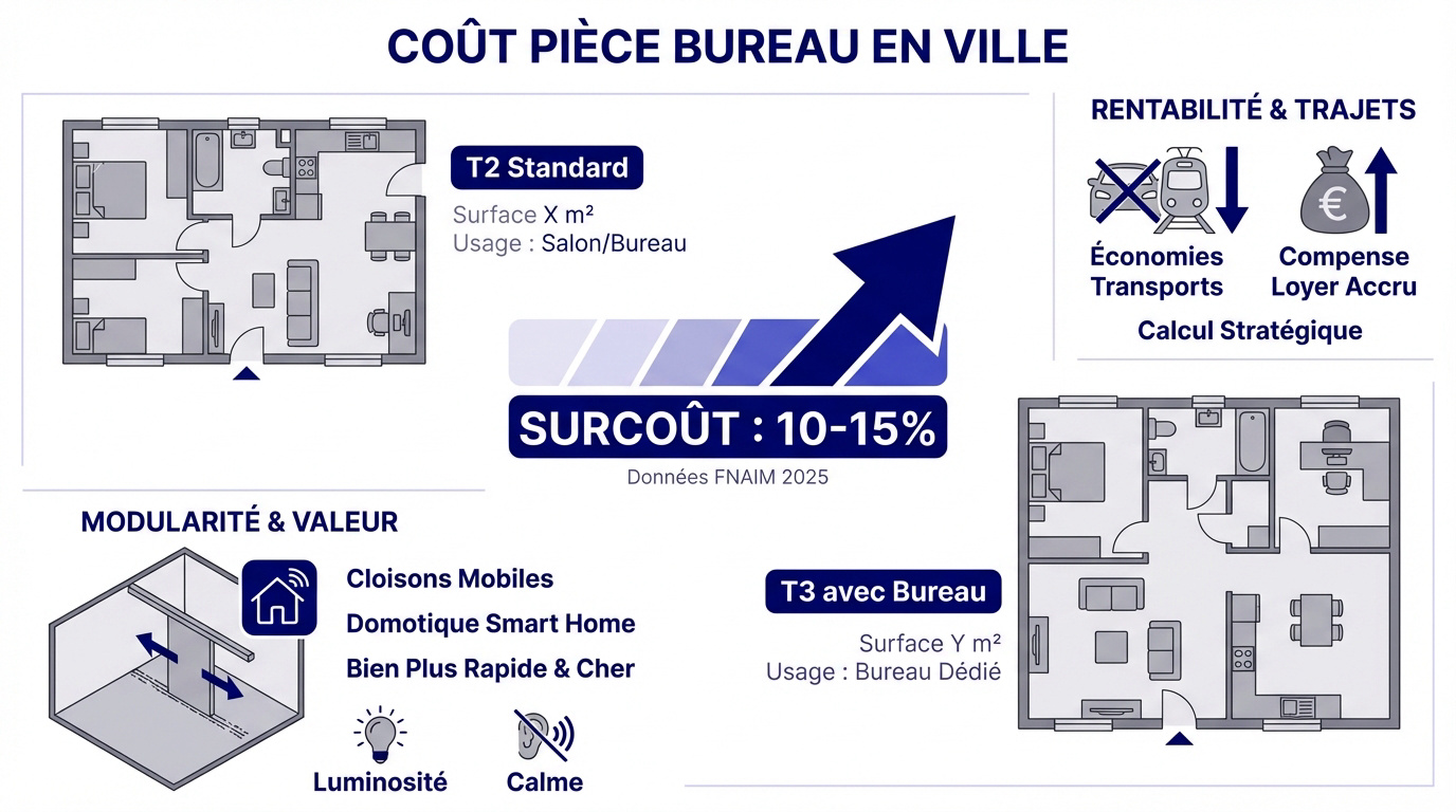 Am&eacute;nagement d'un espace de travail moderne dans un appartement urbain