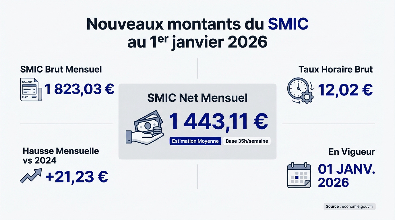 Une employ&eacute;e issue d'une minorit&eacute; ethnique v&eacute;rifie son salaire smic net 2026 sur son t&eacute;l&eacute;phone