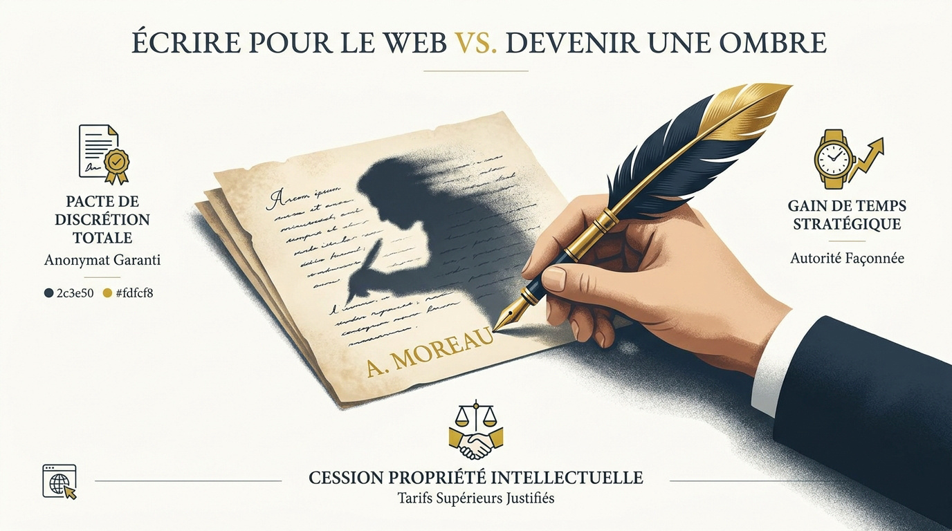 Femme rédactrice travaillant en toute discrétion sur un ordinateur portable