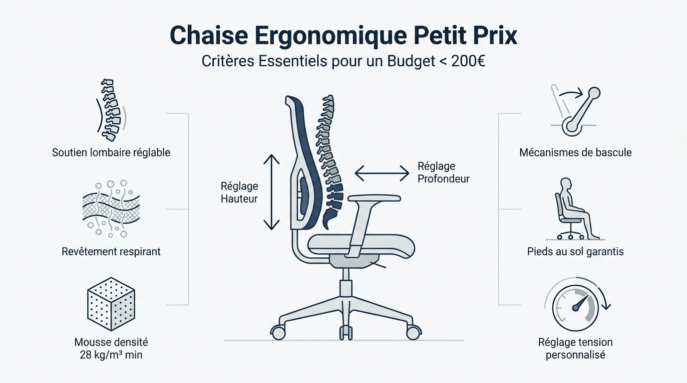 Critères essentiels pour choisir une chaise ergonomique à petit prix